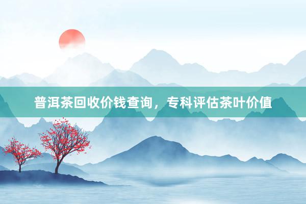 普洱茶回收价钱查询，专科评估茶叶价值